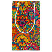 Funky Retro Colorful Mandala Pattern Klein Cadeauzakje (Voorkant)