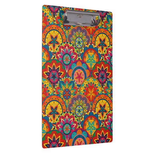 Funky Retro Colorful Mandala Pattern Klembord (Rechts)