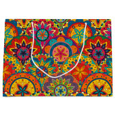 Funky Retro Colorful Mandala Pattern Large Cadeautasje (Voorkant)