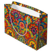 Funky Retro Colorful Mandala Pattern Large Cadeautasje (Achterkant Gekanteld)