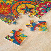 Funky Retro Colorful Mandala Pattern Legpuzzel (Zijkant)