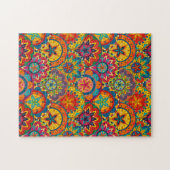 Funky Retro Colorful Mandala Pattern Legpuzzel (Horizontaal)
