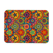 Funky Retro Colorful Mandala Pattern Magneet (Horizontaal)