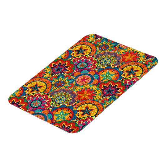 Funky Retro Colorful Mandala Pattern Magneet (Linkerzijde)