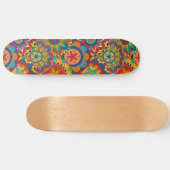 Funky Retro Colorful Mandala Pattern Persoonlijk Skateboard (Horizontaal)