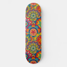 Funky Retro Colorful Mandala Pattern Persoonlijk Skateboard