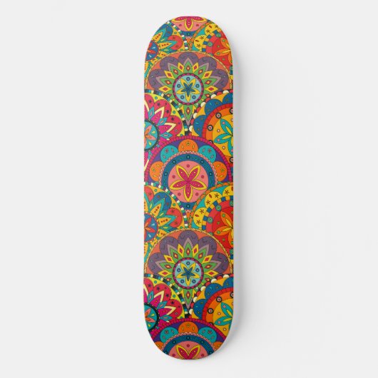 Funky Retro Colorful Mandala Pattern Persoonlijk Skateboard (Voorkant)