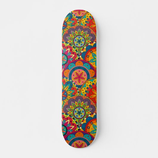 Funky Retro Colorful Mandala Pattern Persoonlijk Skateboard (Voorkant)