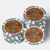 Funky Retro Colorful Mandala Pattern Poker Chips (Opstapeling)
