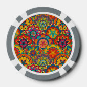 Funky Retro Colorful Mandala Pattern Poker Chips (Achterkant)