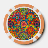 Funky Retro Colorful Mandala Pattern Poker Chips (Achterkant)