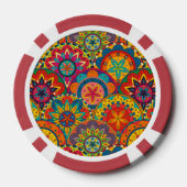 Funky Retro Colorful Mandala Pattern Pokerchips (Achterkant)