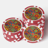 Funky Retro Colorful Mandala Pattern Pokerchips (Opstapeling)
