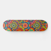 Funky Retro Colorful Mandala Pattern Skateboard (Horizontaal)