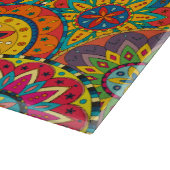 Funky Retro Colorful Mandala Pattern Snijplank (Hoek)