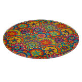 Funky Retro Colorful Mandala Pattern Snijplank (Hoek)