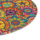 Funky Retro Colorful Mandala Pattern Snijplank (Hoek)