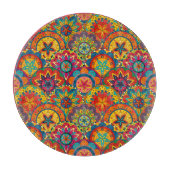 Funky Retro Colorful Mandala Pattern Snijplank (Voorkant)