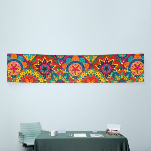 Funky Retro Colorful Mandala Pattern Spandoek (Beurs)