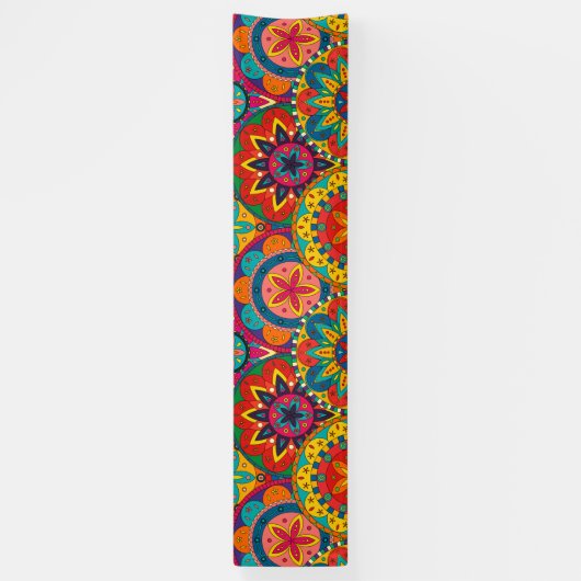 Funky Retro Colorful Mandala Pattern Spandoek (Verticaal)