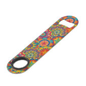 Funky Retro Colorful Mandala Pattern Speed Flessenopener (Voorkant Gekanteld)