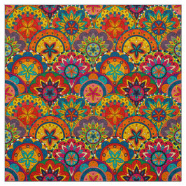 Funky Retro Colorful Mandala Pattern Stof
