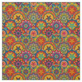 Funky Retro Colorful Mandala Pattern Stof