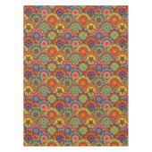 Funky Retro Colorful Mandala Pattern Tafelkleed (Voorkant)