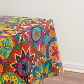 Funky Retro Colorful Mandala Pattern Tafelkleed (Voorbeeld)