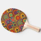 Funky Retro Colorful Mandala Pattern Tafeltennisbatje (Zijkant)