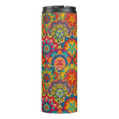 Funky Retro Colorful Mandala Pattern Thermosbeker (Achterkant)
