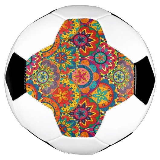 Funky Retro Colorful Mandala Pattern Voetbal (Gedraaid)