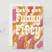Funky Retro Dansende Vrouw 50ste Verjaardagsfeest Kaart (Voorkant)