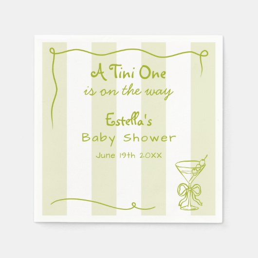 Funky Retro Doodle Dirty Martini Baby shower Servet (Voorkant)