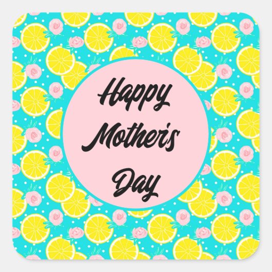 Funky retro felle citrusvruchten Moederdag Vierkante Sticker (Voorkant)