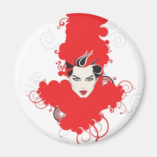 Funky Retro Fridge Magnet (Voorkant)