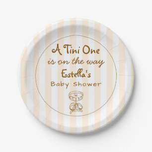 Funky Retro Gekrabbel Espresso Martini Baby Shower Papieren Bordje