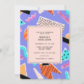 Funky Retro Geometric Vrijgezellenfeest uit de jar Kaart (Voorkant)