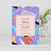 Funky Retro Geometric Vrijgezellenfeest uit de jar Kaart (Staand voorkant)