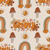 Funky Retro Handdoek Bruin & Blush Groovy Design