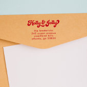 Funky Retro Holly Jolly Christmas Retouradres Zelfinktende Stempel