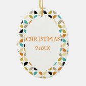 Funky Retro kerstboom, midden-eeuwse terugtocht Keramisch Ornament (Achterkant)