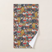 Funky Retro-kerstdieren Bad Handdoek (Handdoek)