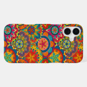 Funky Retro Kleurrijk Mandala Patroon iPhone Hoesje (Achterkant horizontaal)