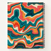 Funky Retro Kleurrijke Artsy Marble Swirl Ebru Notitieboek (Achterkant)