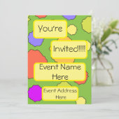 Funky retro kleurrijke cirkels kaart (Staand voorkant)