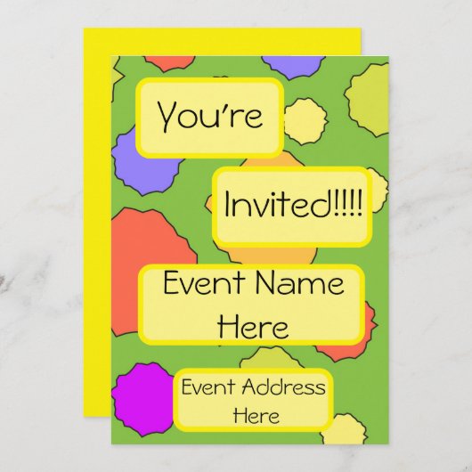 Funky retro kleurrijke cirkels kaart (Voorkant / Achterkant)