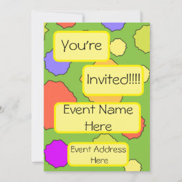 Funky retro kleurrijke cirkels kaart