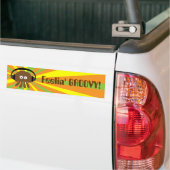 Funky Retro kwal met hoofdtelefoon Psychedelic Bumpersticker (Op Truck)