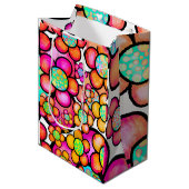 Funky retro medium cadeauzakje (Voorkant Gekanteld)